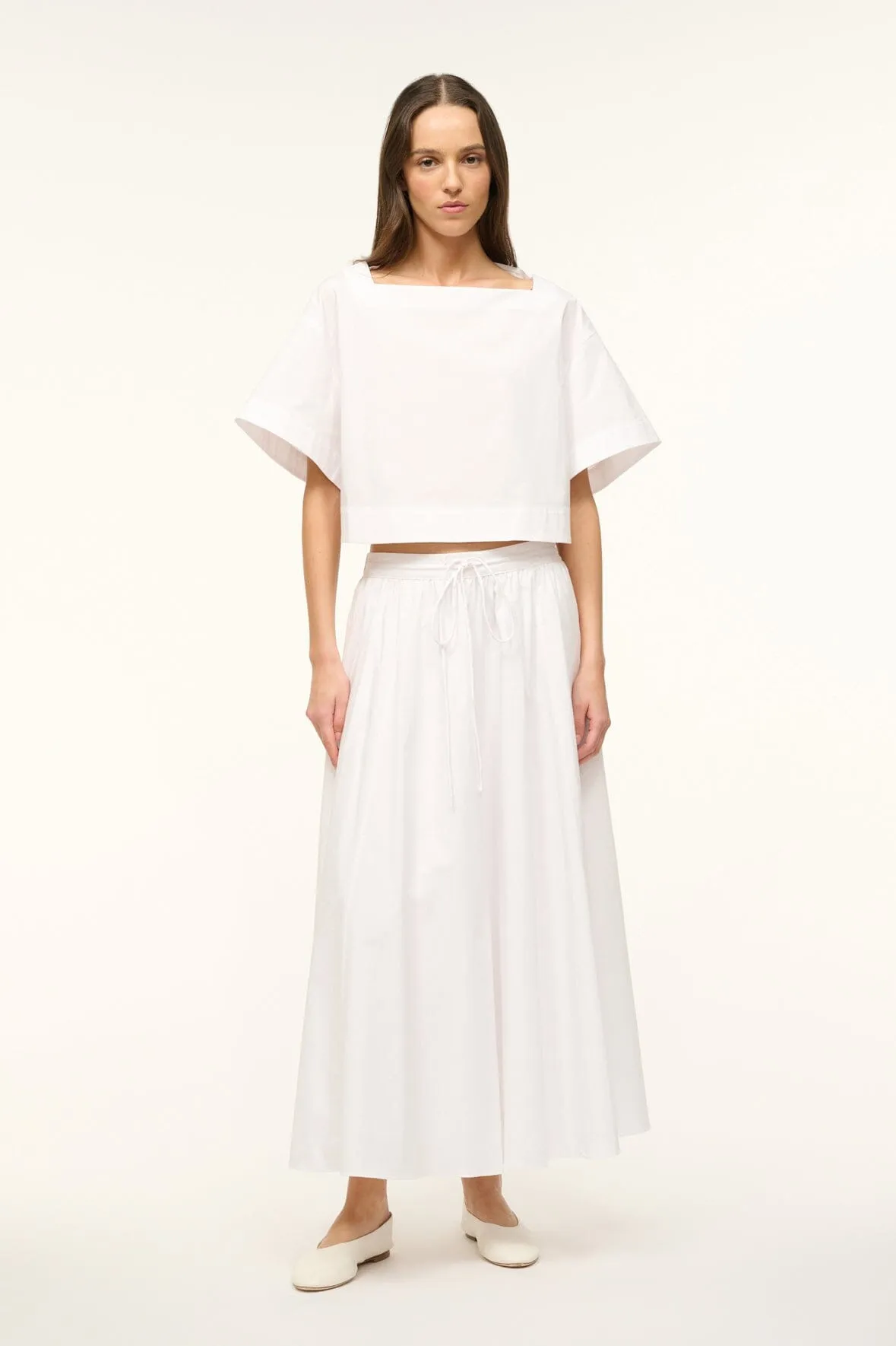EDEN SKIRT | WHITE sold by STAUD