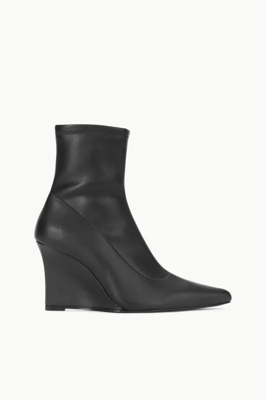 VESPER ANKLE WEDGE BOOT | BLACK sold by STAUD