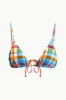 ALEXIS TRIANGLE TOP | MADRAS PLAID sold by STAUD