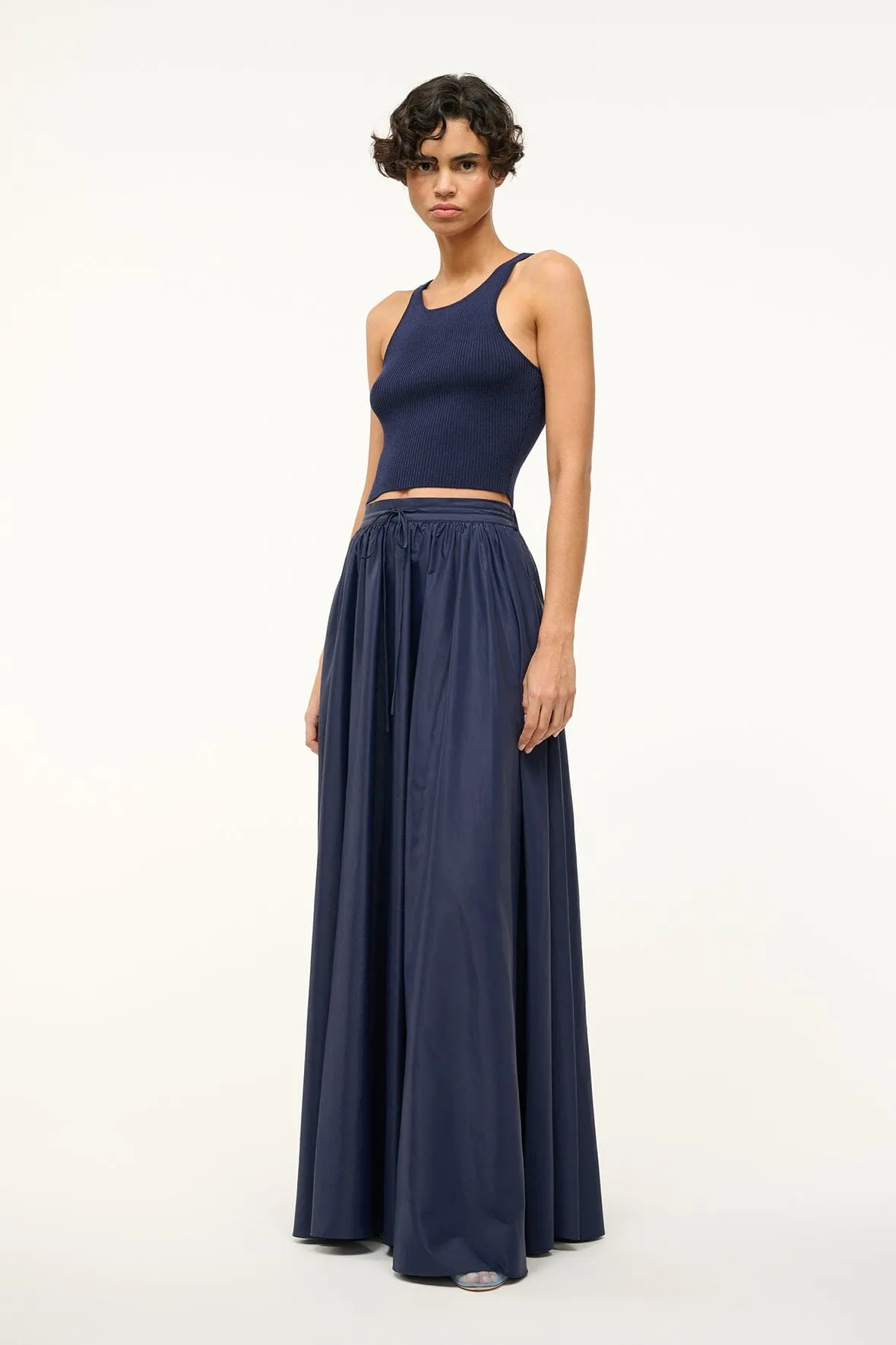 MAXI EDEN SKIRT | NAVY sold by STAUD