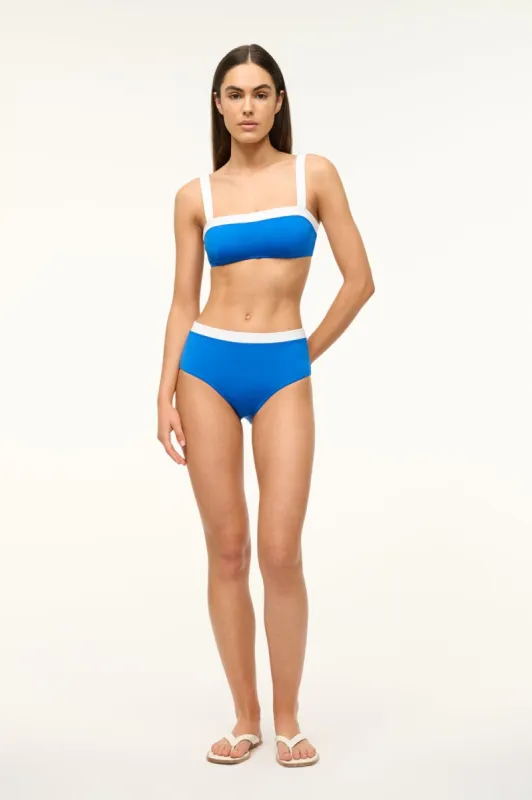 DEVON HIGH RISE BIKINI BOTTOM | SAPPHIRE WHITE sold by STAUD