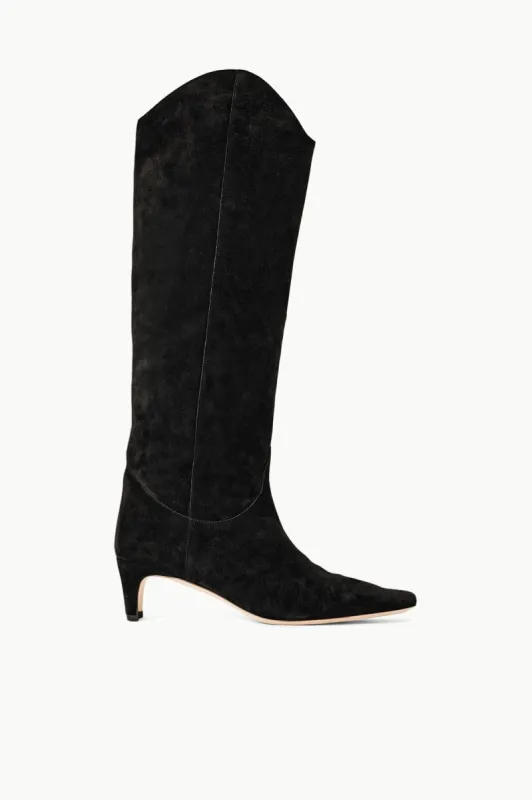 WESTERN WALLY BOOT | BLACK SUEDE sold by STAUD