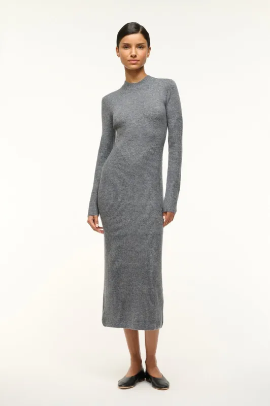 RAMONA DRESS | CHARCOAL GREY sold by STAUD