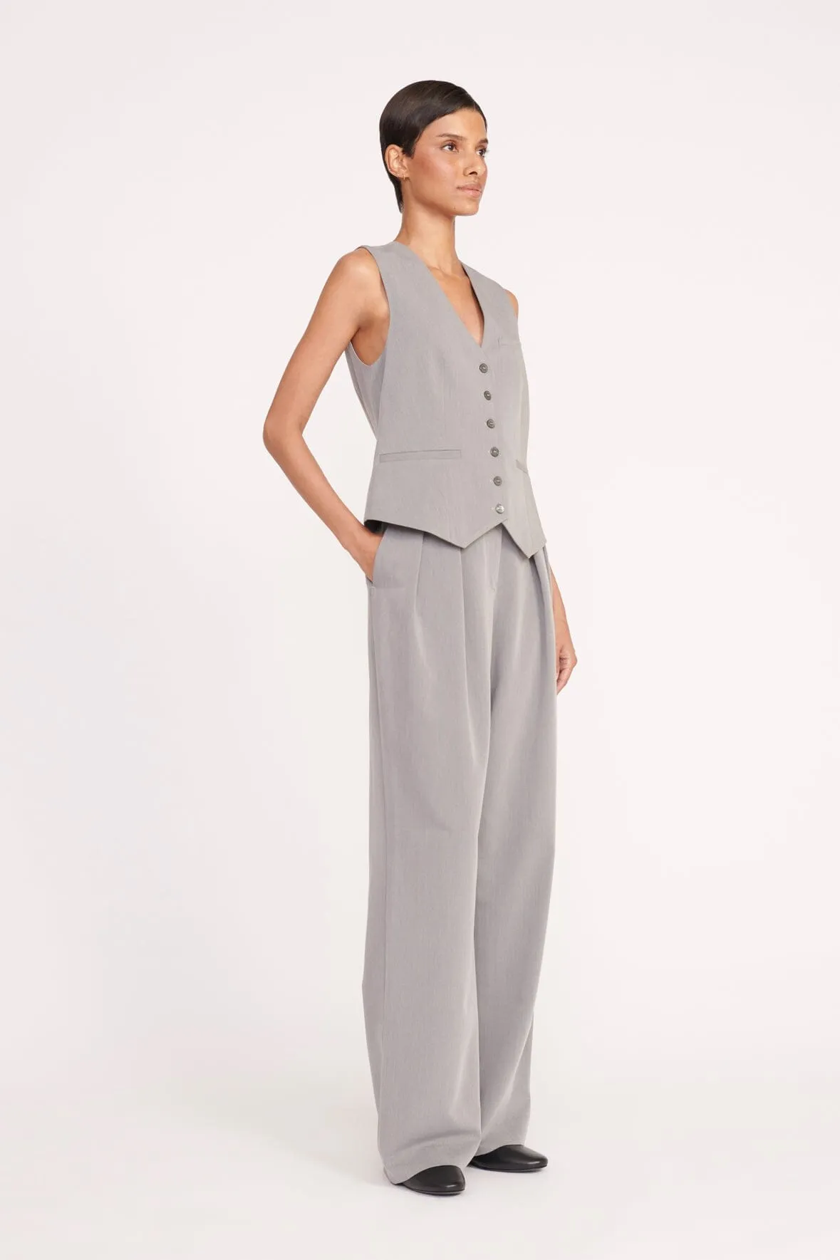 LUISA PANT | HEATHER GREY SUITING sold by STAUD product image thumbnail 3