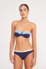 JO BALCONETTE BIKINI TOP | NAVY COLORBLOCK sold by STAUD