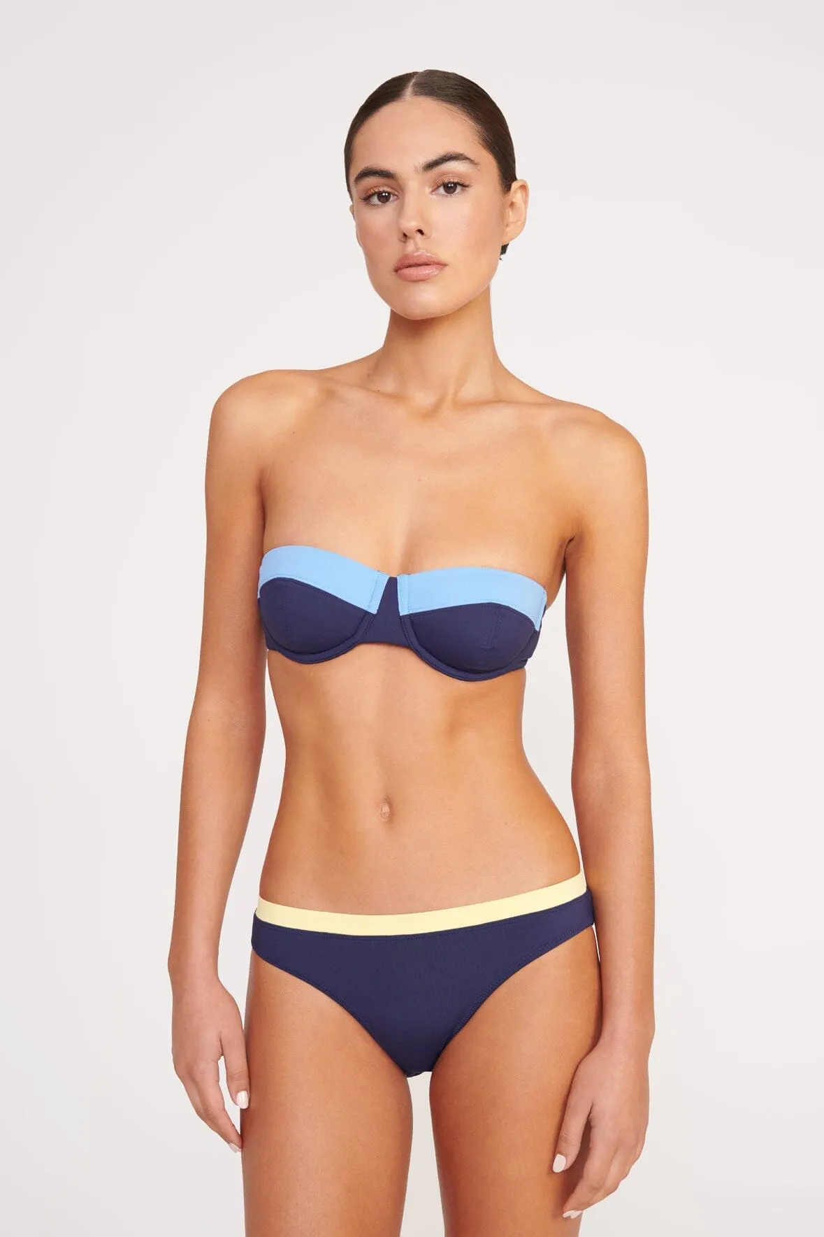 JO BALCONETTE BIKINI TOP | NAVY COLORBLOCK sold by STAUD product image thumbnail 4