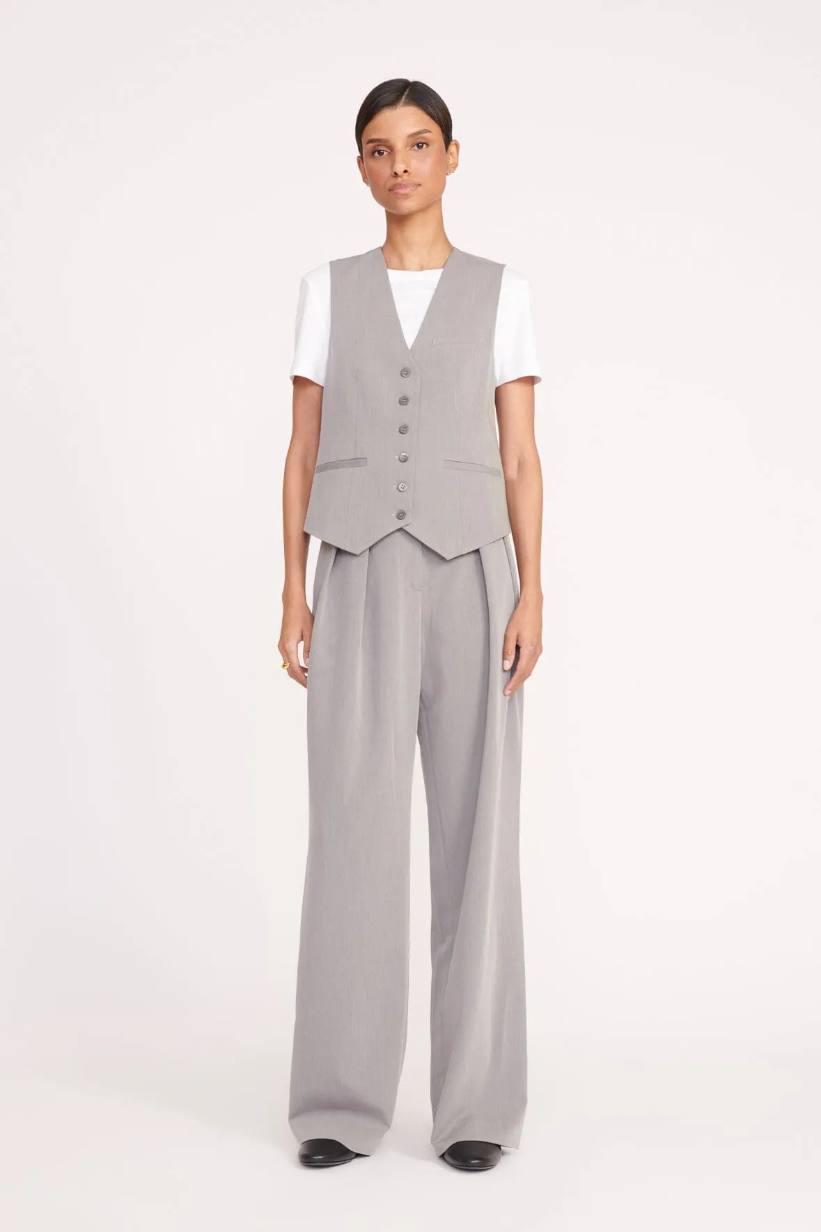 BRETT VEST | HEATHER GREY sold by STAUD product image thumbnail 2