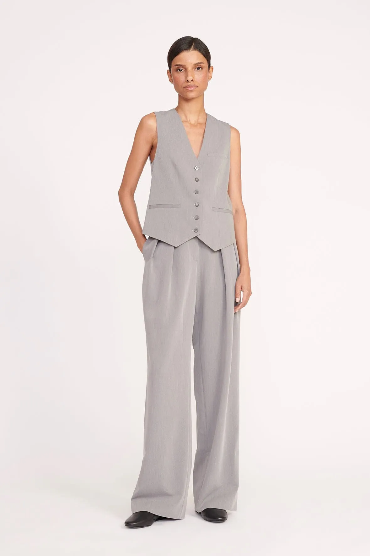 BRETT VEST | HEATHER GREY sold by STAUD product image thumbnail 5