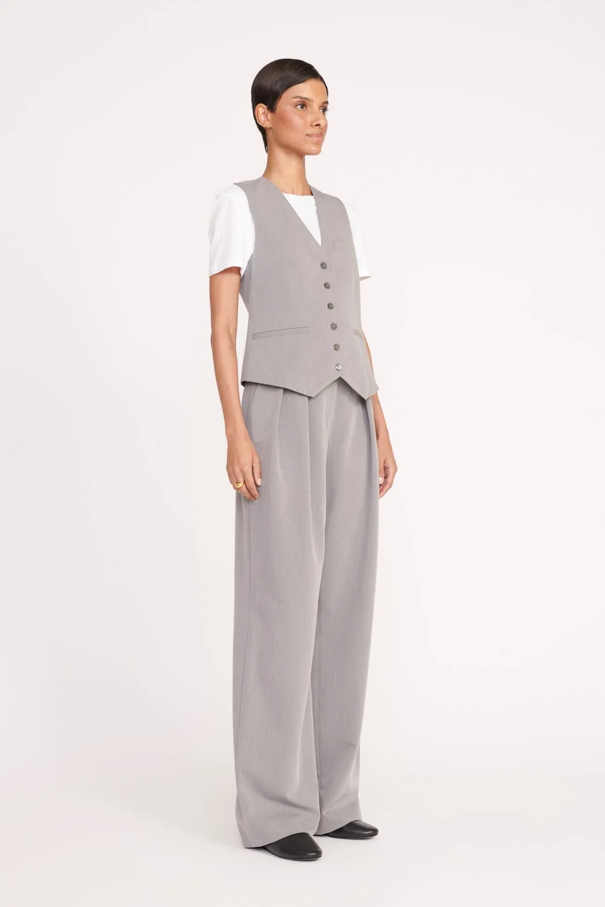 BRETT VEST | HEATHER GREY sold by STAUD product image thumbnail 3