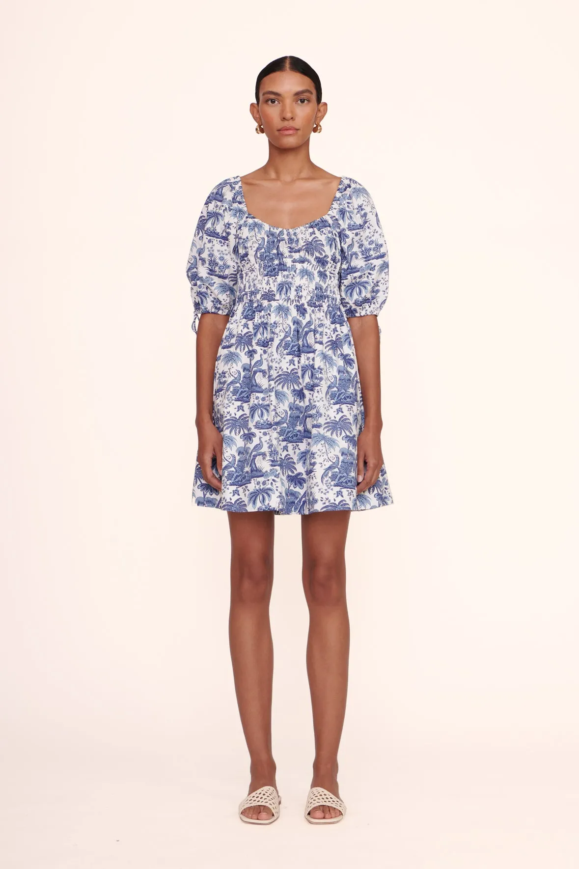 MINI FAYE DRESS | BLUE TOILE sold by STAUD