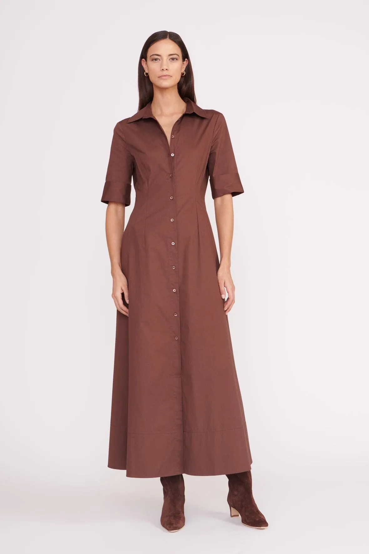 JOAN MAXI DRESS | MAHOGANY sold by STAUD