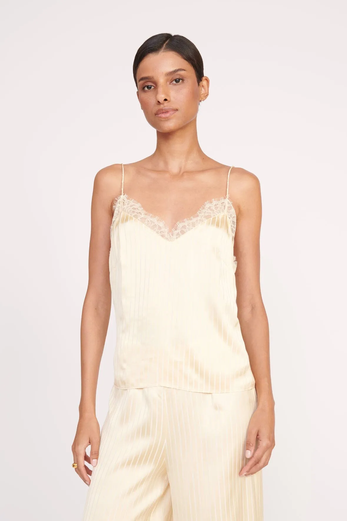 LACEY TOP | GOLD STRIPE sold by STAUD