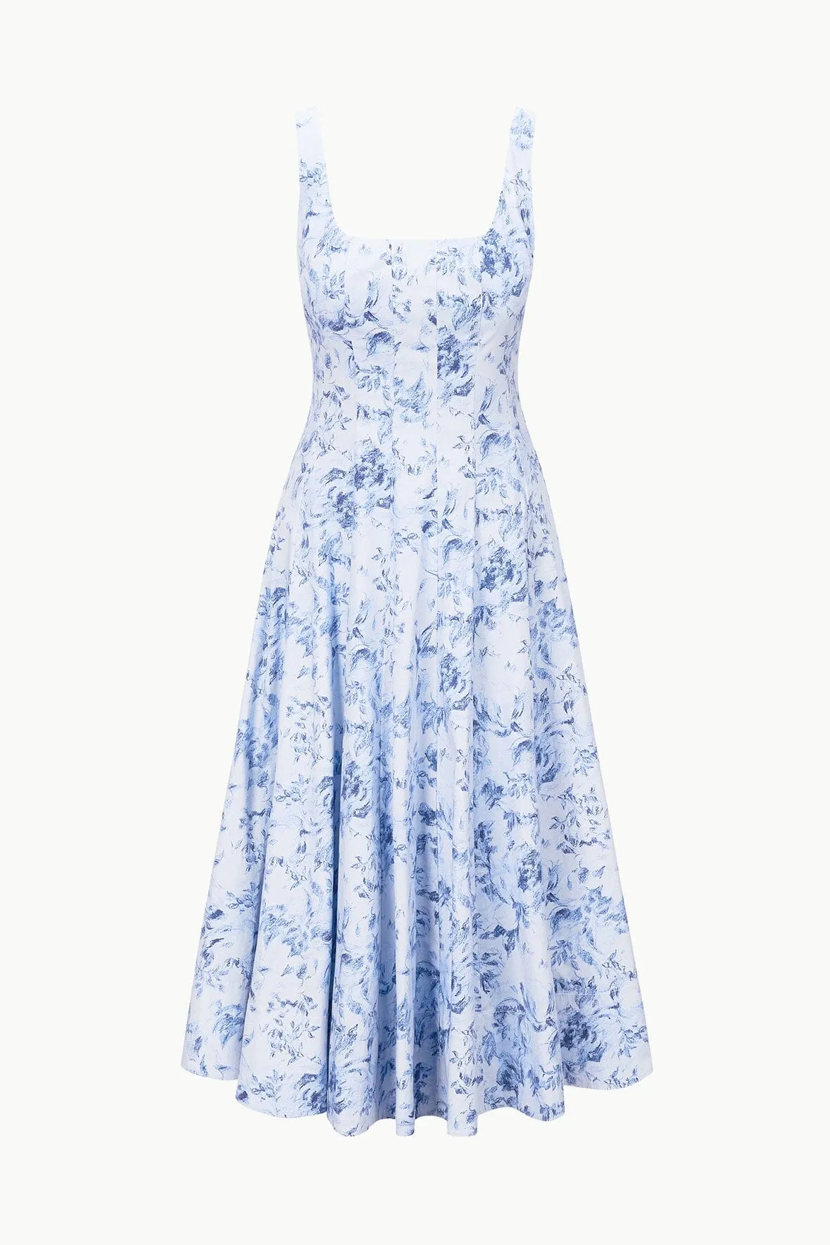WELLS DRESS | PERIWINKLE SKETCHBOOK FLORAL sold by STAUD product image thumbnail 5