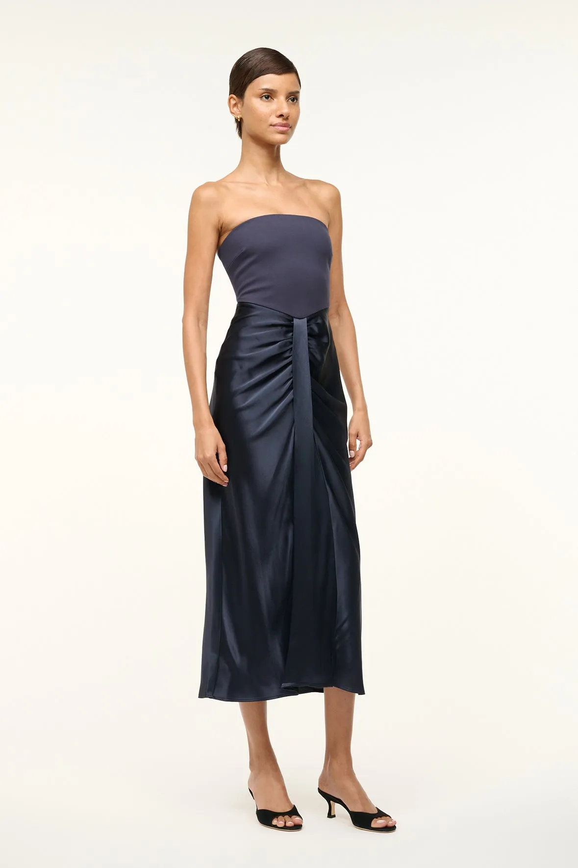 MIDI WAYFARING DRESS | NAVY sold by STAUD product image thumbnail 4