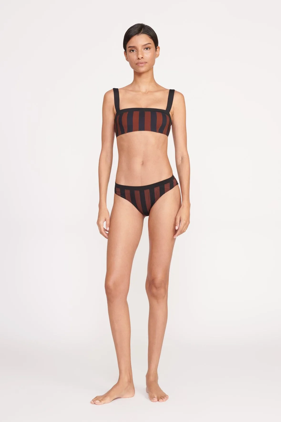 LIV BIKINI TOP | BLACK TAN SEASHORE STRIPE sold by STAUD product image thumbnail 2