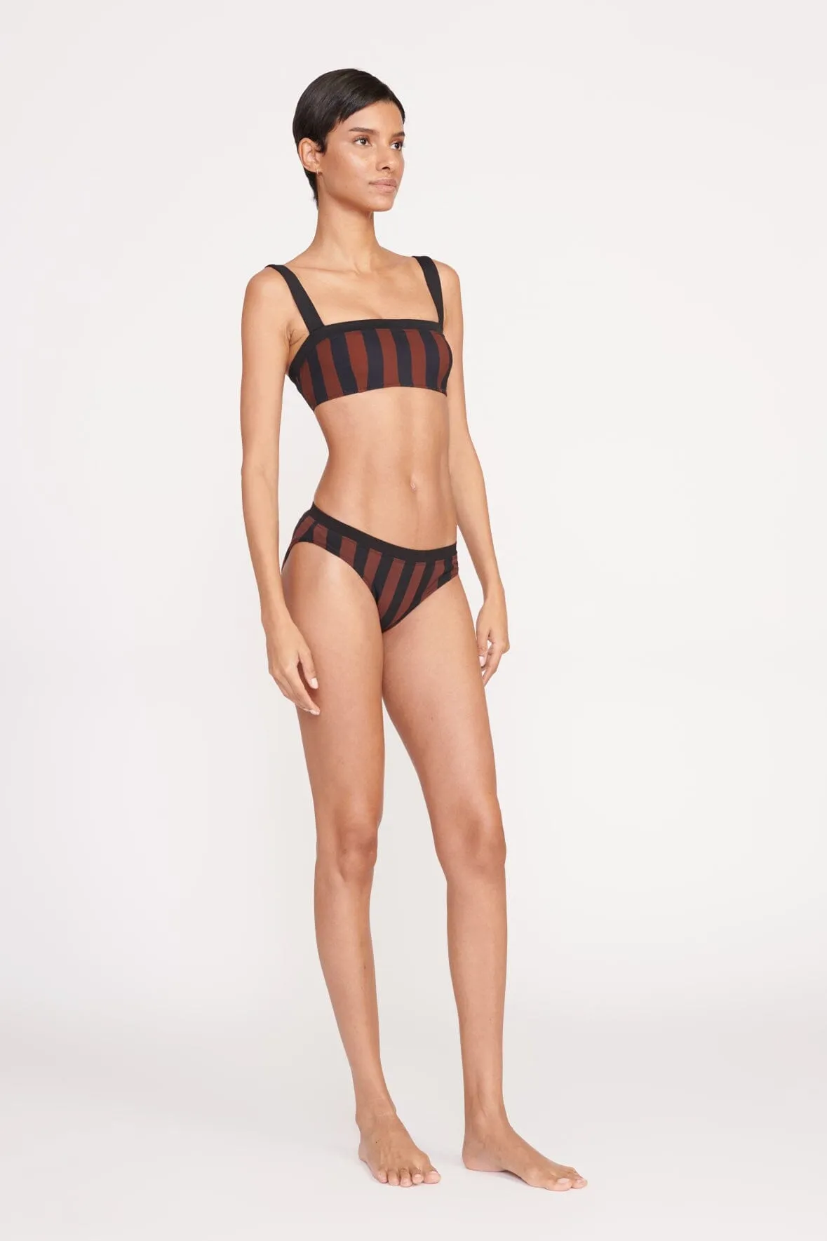 LIV BIKINI TOP | BLACK TAN SEASHORE STRIPE sold by STAUD product image thumbnail 3
