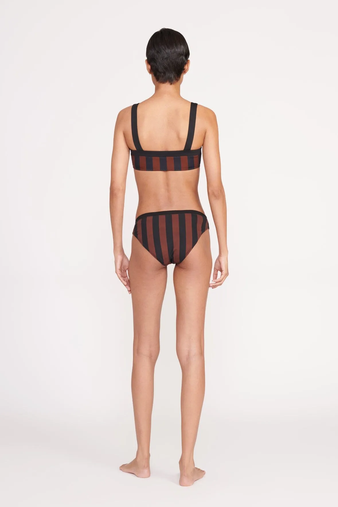 LIV BIKINI TOP | BLACK TAN SEASHORE STRIPE sold by STAUD product image thumbnail 4