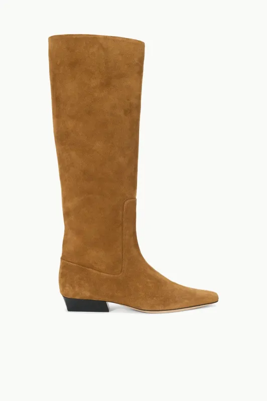 WALLY FLAT BOOT | TAN SUEDE sold by STAUD