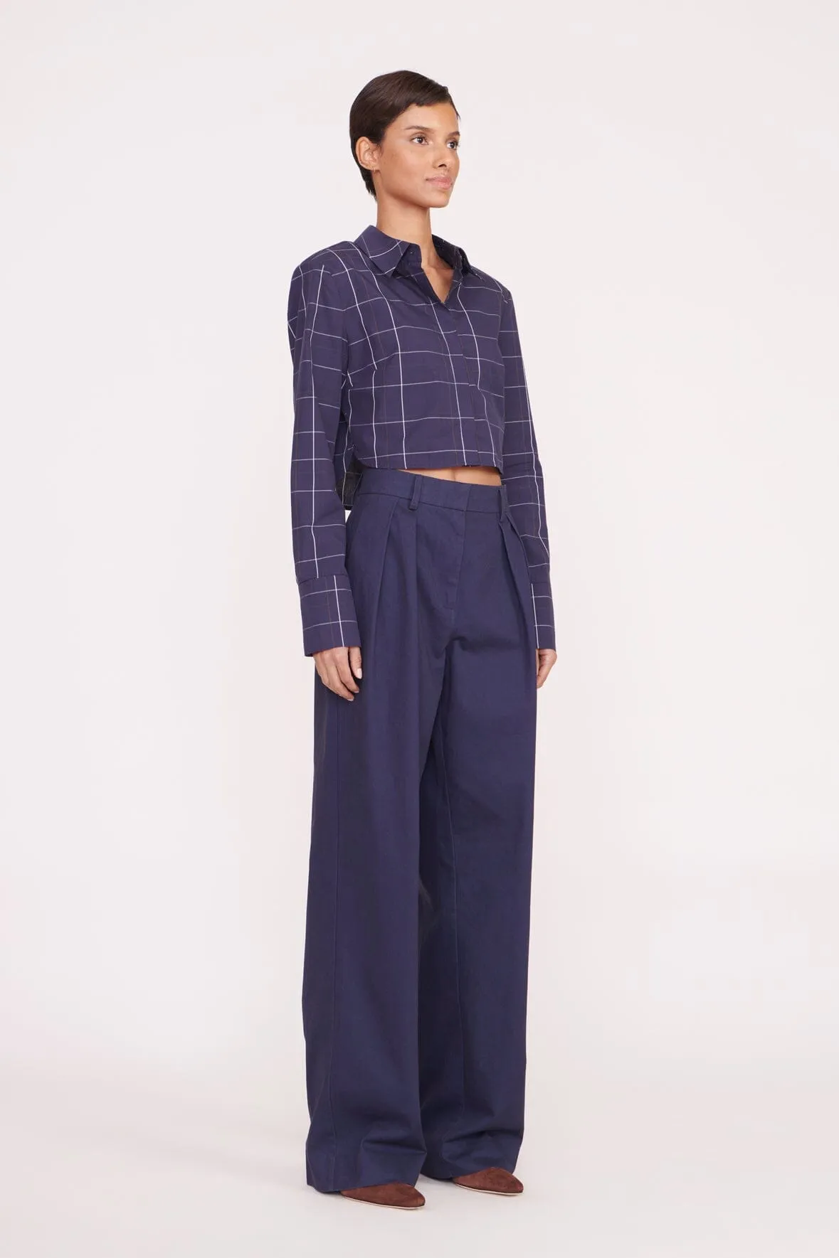 SENECA TOP | NAVY PLAID sold by STAUD product image thumbnail 3