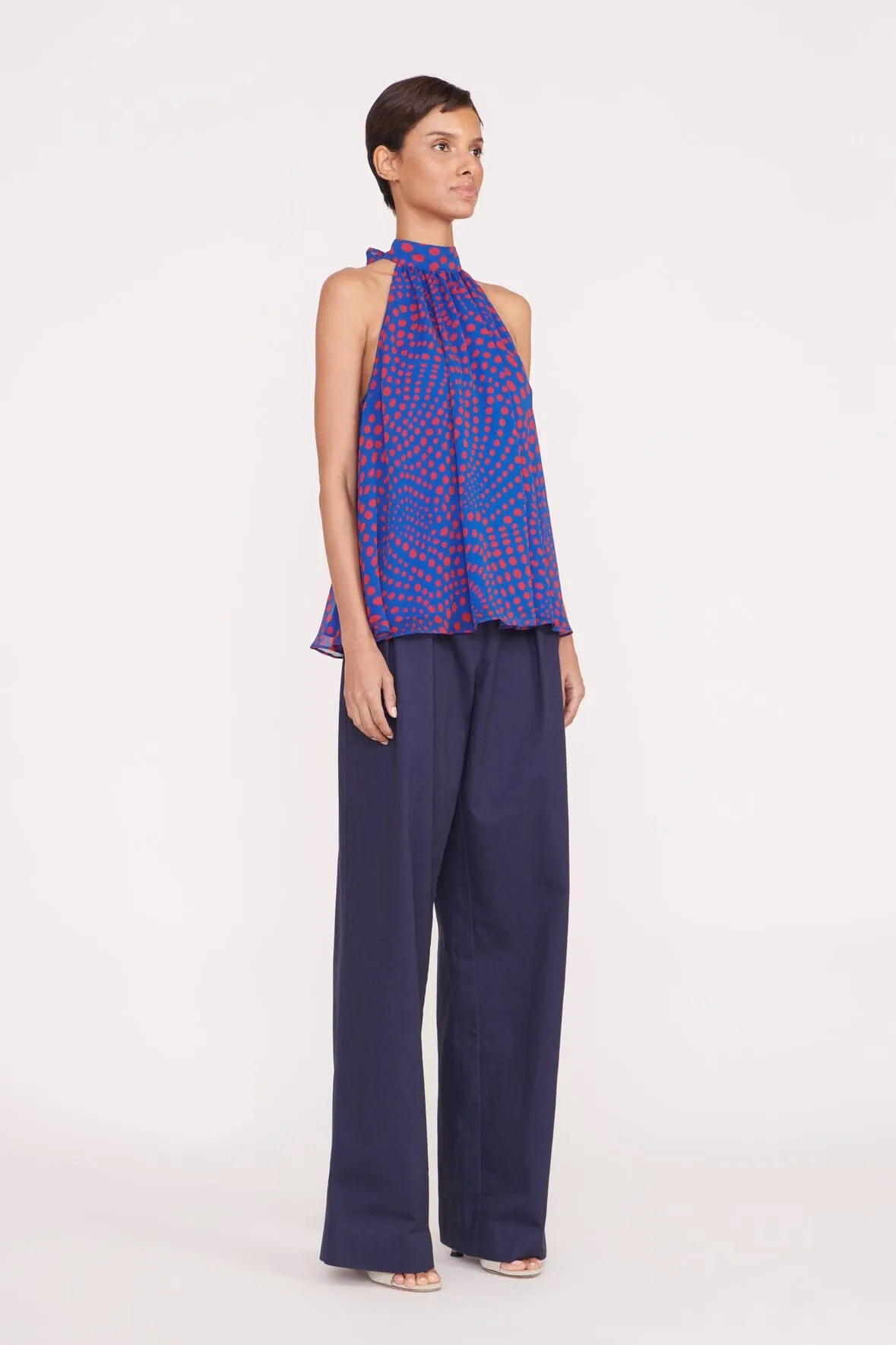 MARLOWE TOP | LAPIS WAVY DOT sold by STAUD product image thumbnail 4