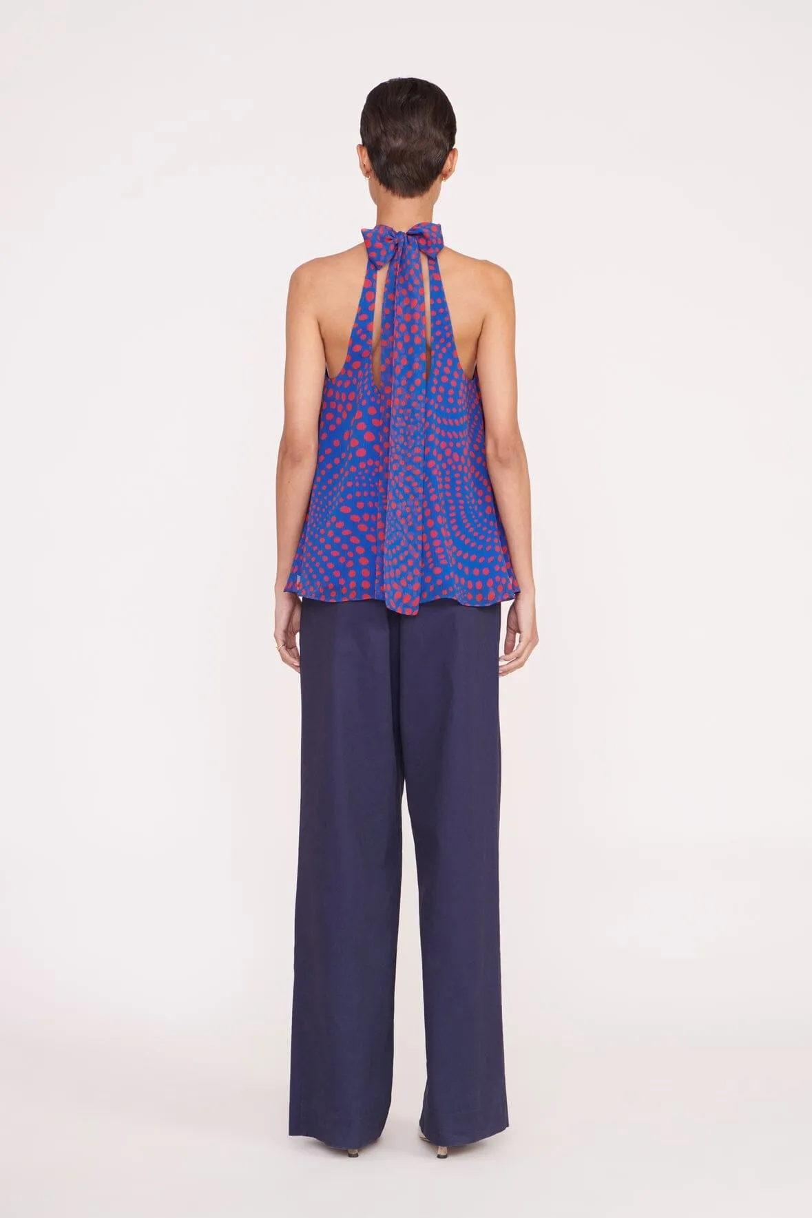 MARLOWE TOP | LAPIS WAVY DOT sold by STAUD product image thumbnail 3