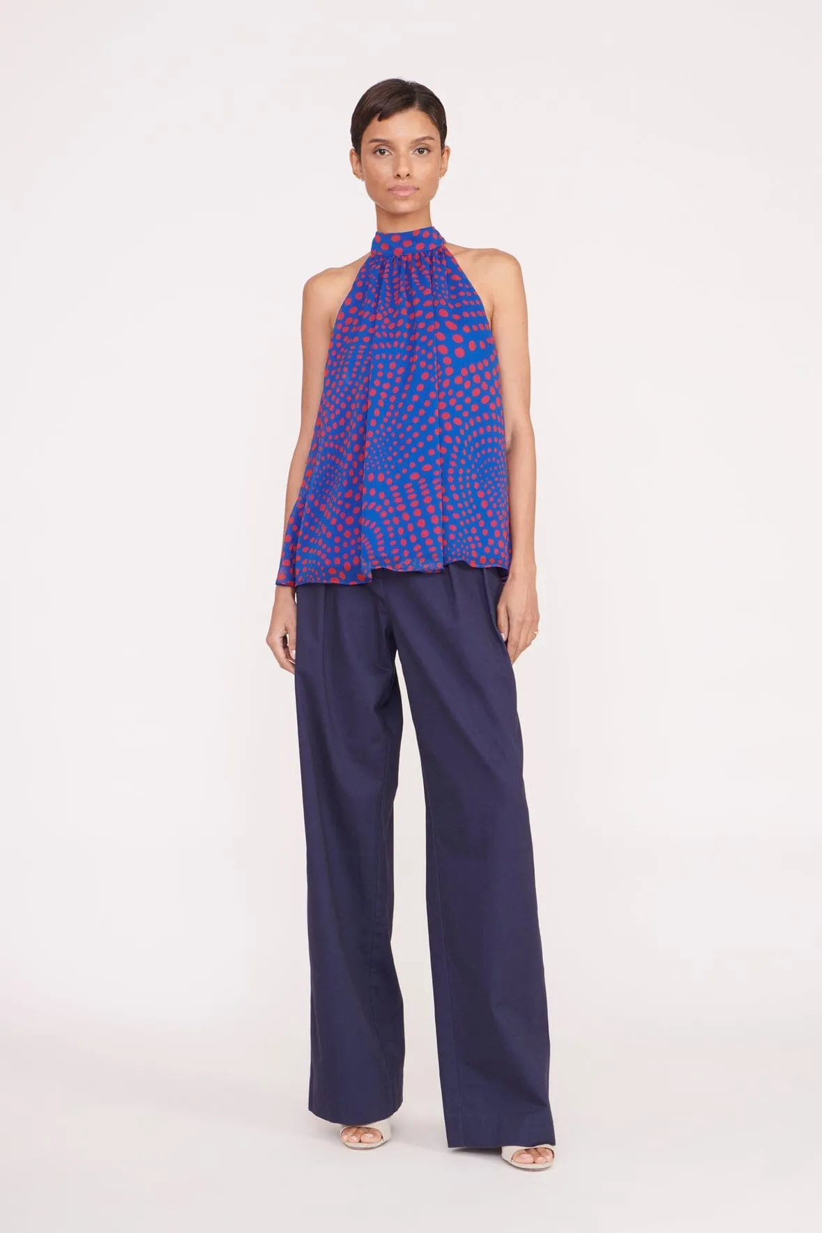 MARLOWE TOP | LAPIS WAVY DOT sold by STAUD product image thumbnail 2
