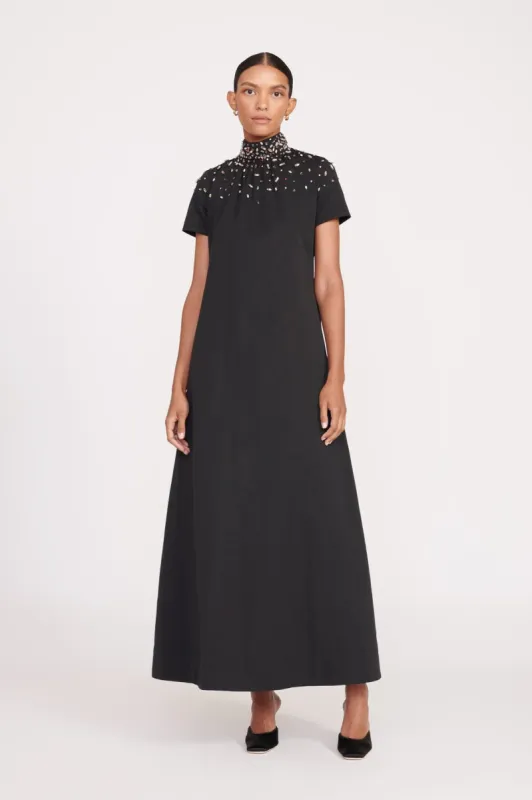ILANA DRESS | BLACK SILVER sold by STAUD