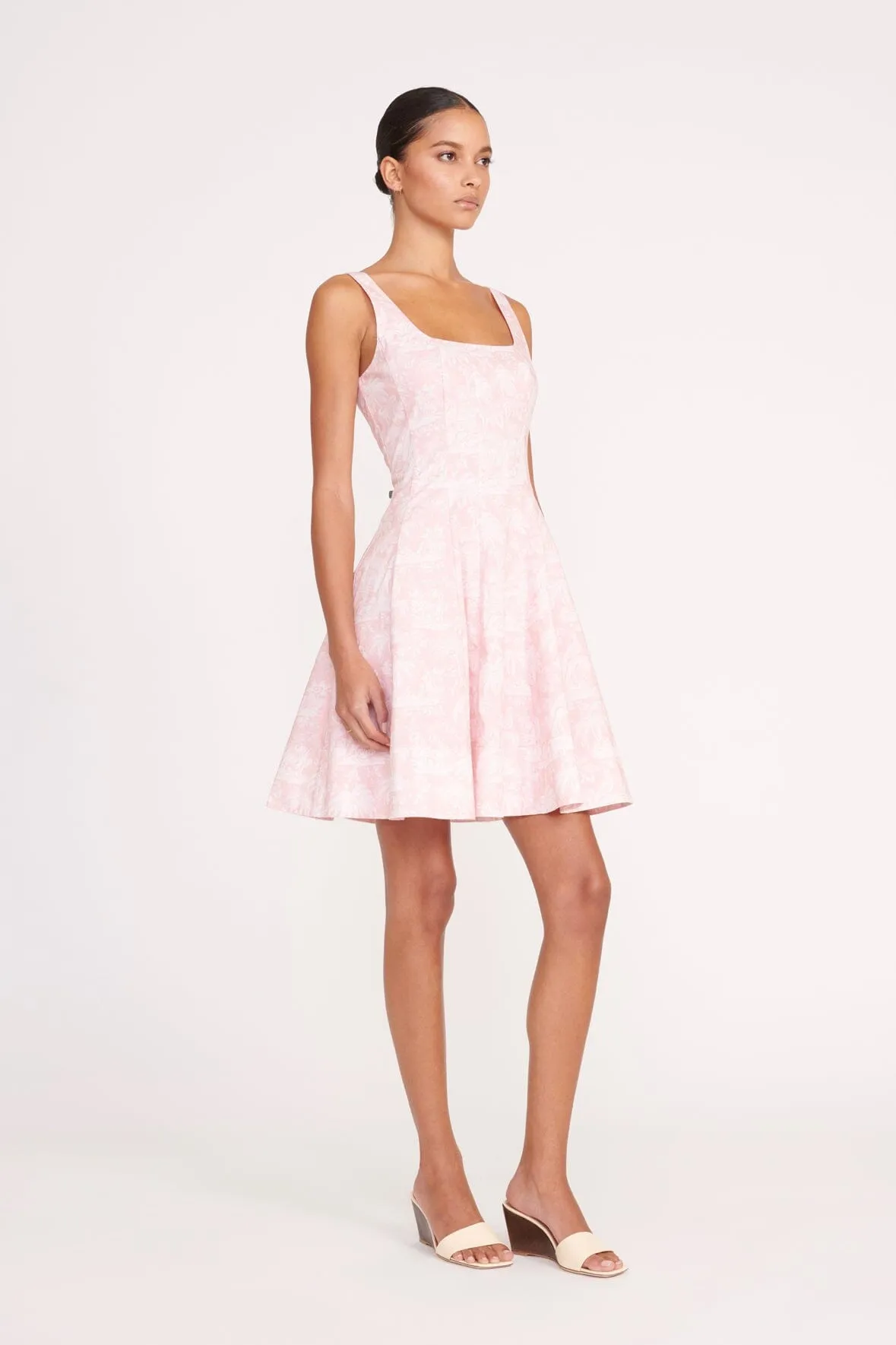 MINI WELLS DRESS | CHERRY BLOSSOM IVORY TOILE sold by STAUD product image thumbnail 3