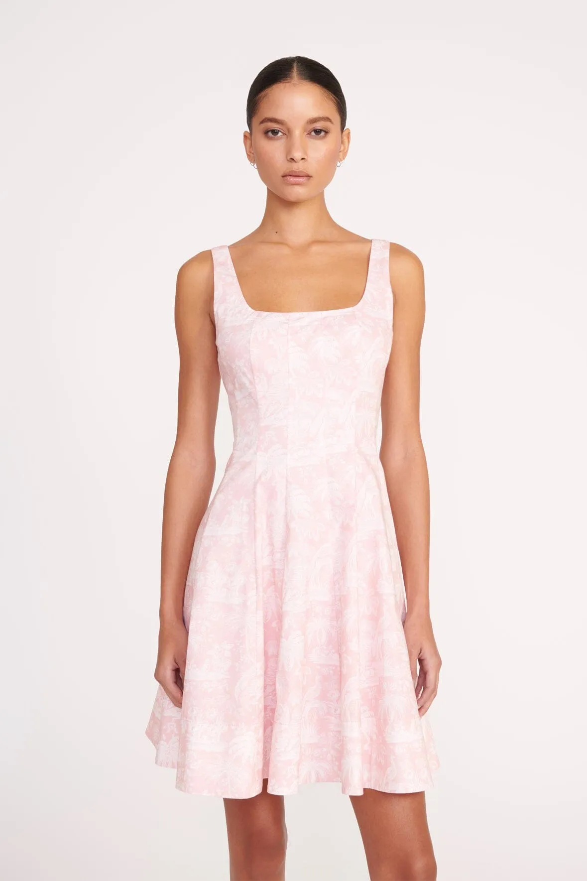 MINI WELLS DRESS | CHERRY BLOSSOM IVORY TOILE sold by STAUD product image thumbnail 2