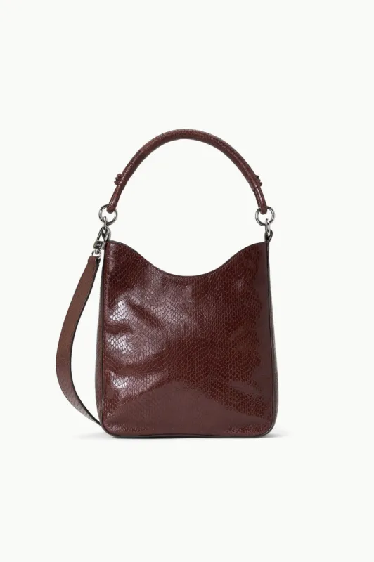 MEL BAG | MAHOGANY SNAKE EMBOSSED sold by STAUD