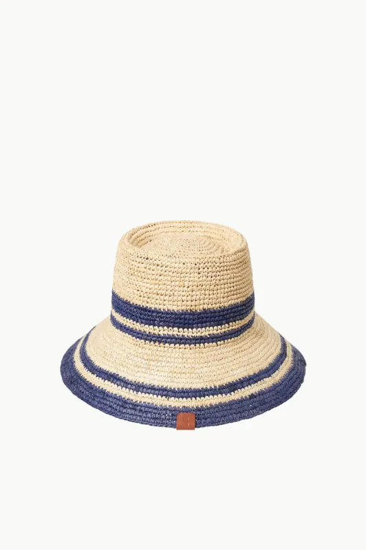 RITA BUCKET HAT | NATURAL NAVY sold by STAUD