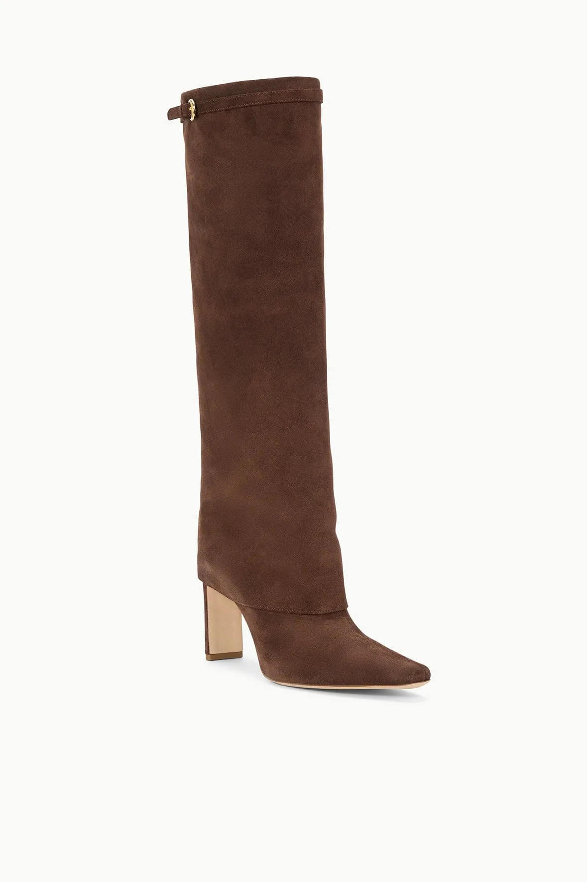 WALLY FOLDOVER HIGH HEEL BOOT | MAHOGANY SUEDE sold by STAUD product image thumbnail 3