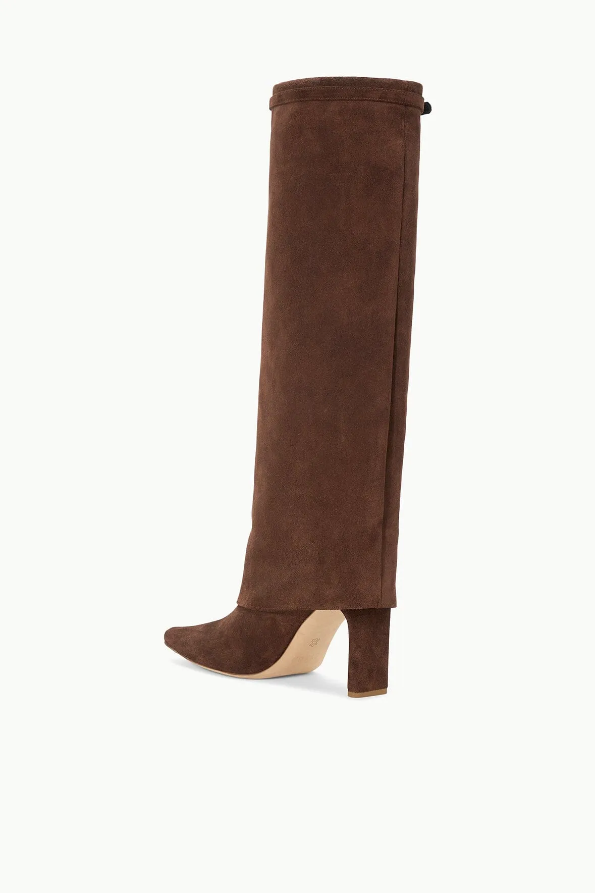 WALLY FOLDOVER HIGH HEEL BOOT | MAHOGANY SUEDE sold by STAUD product image thumbnail 4