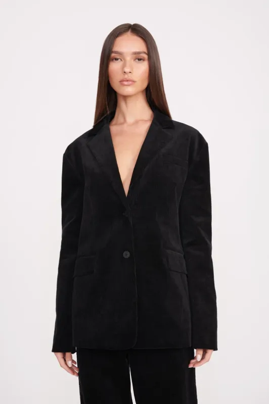 TREK OVERSIZED BLAZER | BLACK sold by STAUD