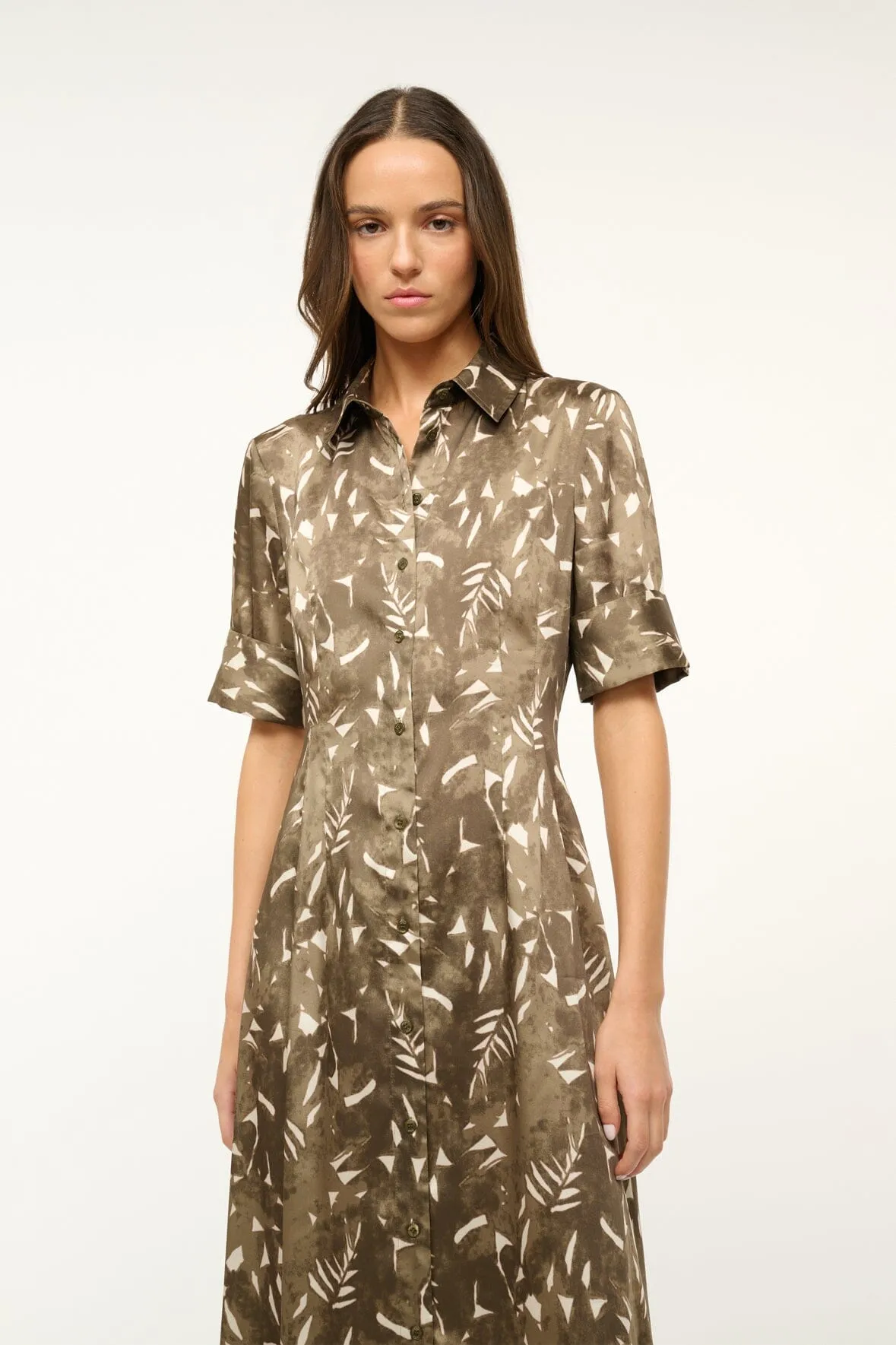 JOAN MAXI DRESS | SERGEANT GREEN PAINTED PALM sold by STAUD product image thumbnail 2