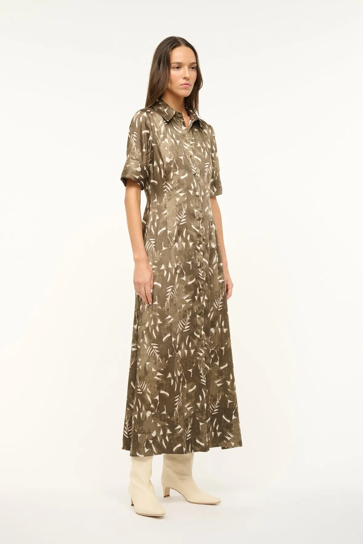 JOAN MAXI DRESS | SERGEANT GREEN PAINTED PALM sold by STAUD product image thumbnail 5