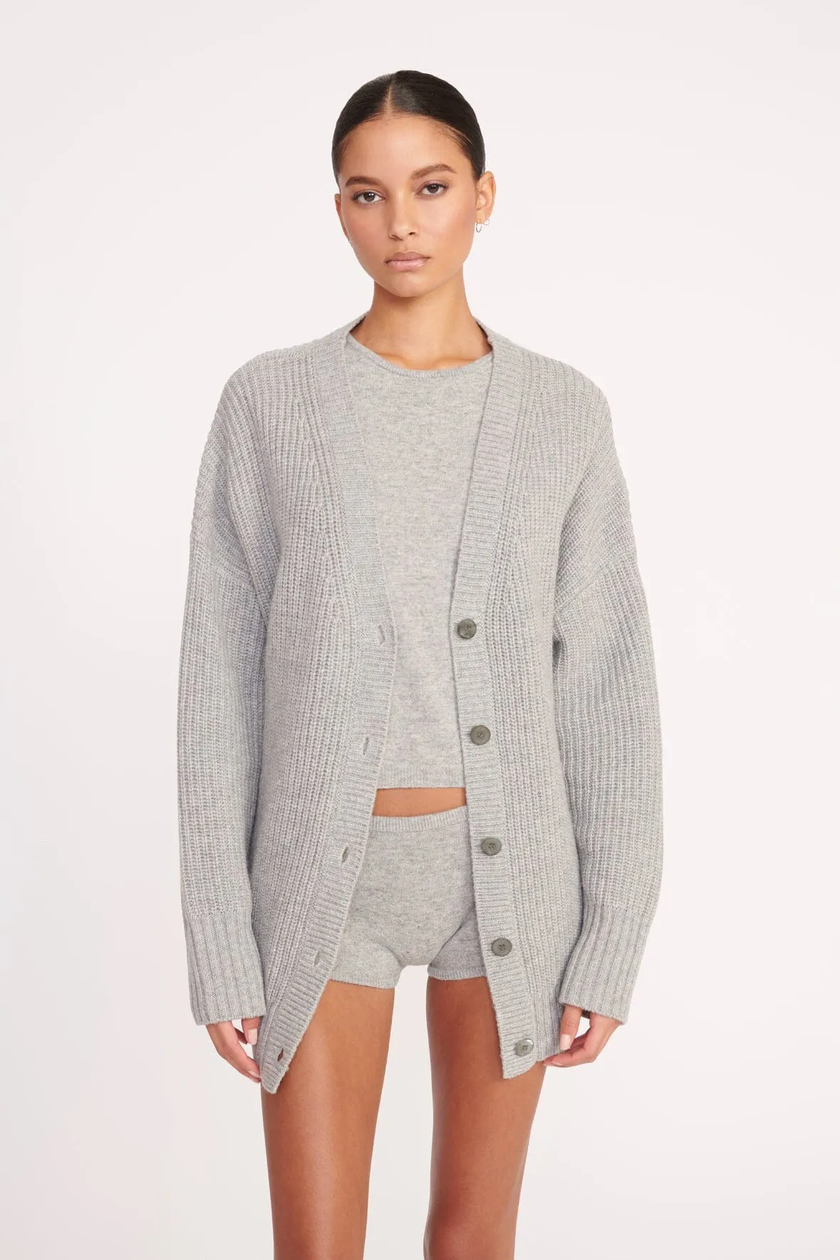 MATILDA CARDIGAN | HEATHER GREY sold by STAUD