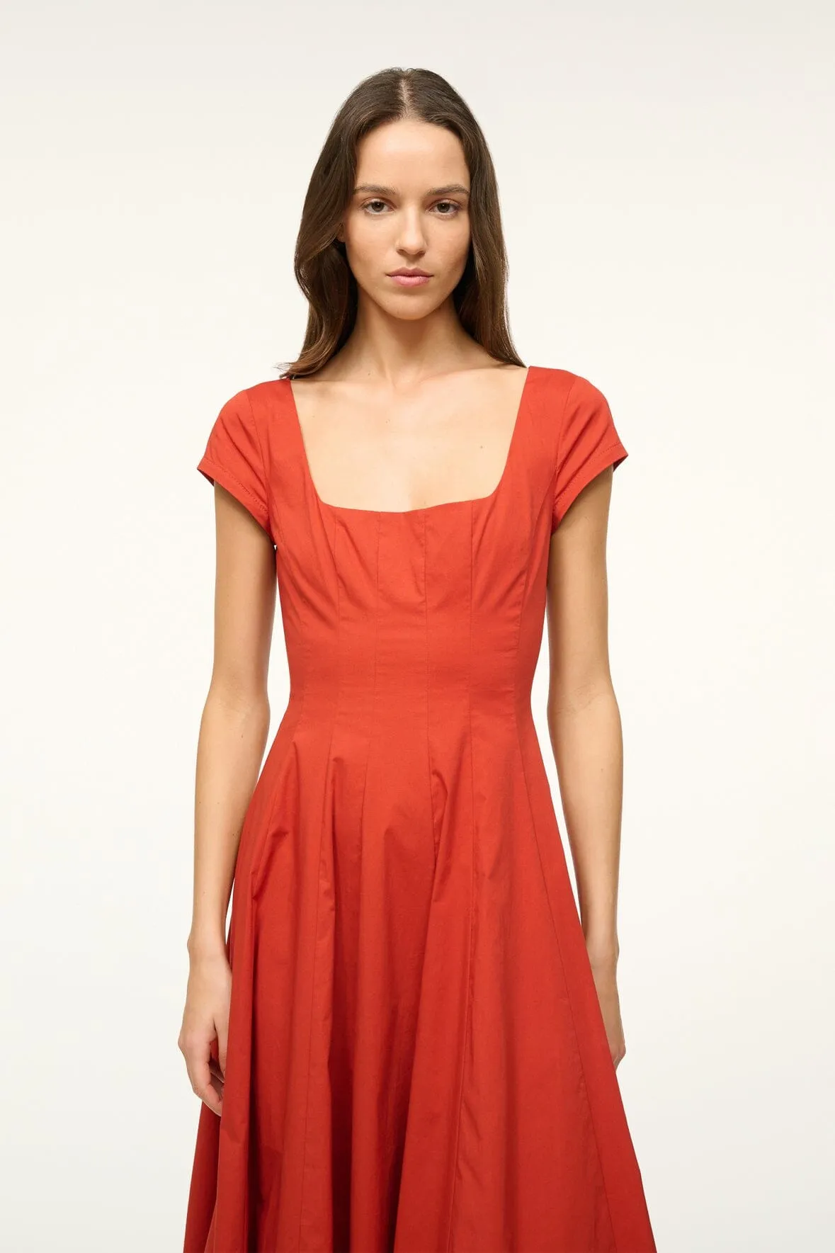 SHORT SLEEVE WELLS DRESS | RUST sold by STAUD product image thumbnail 3