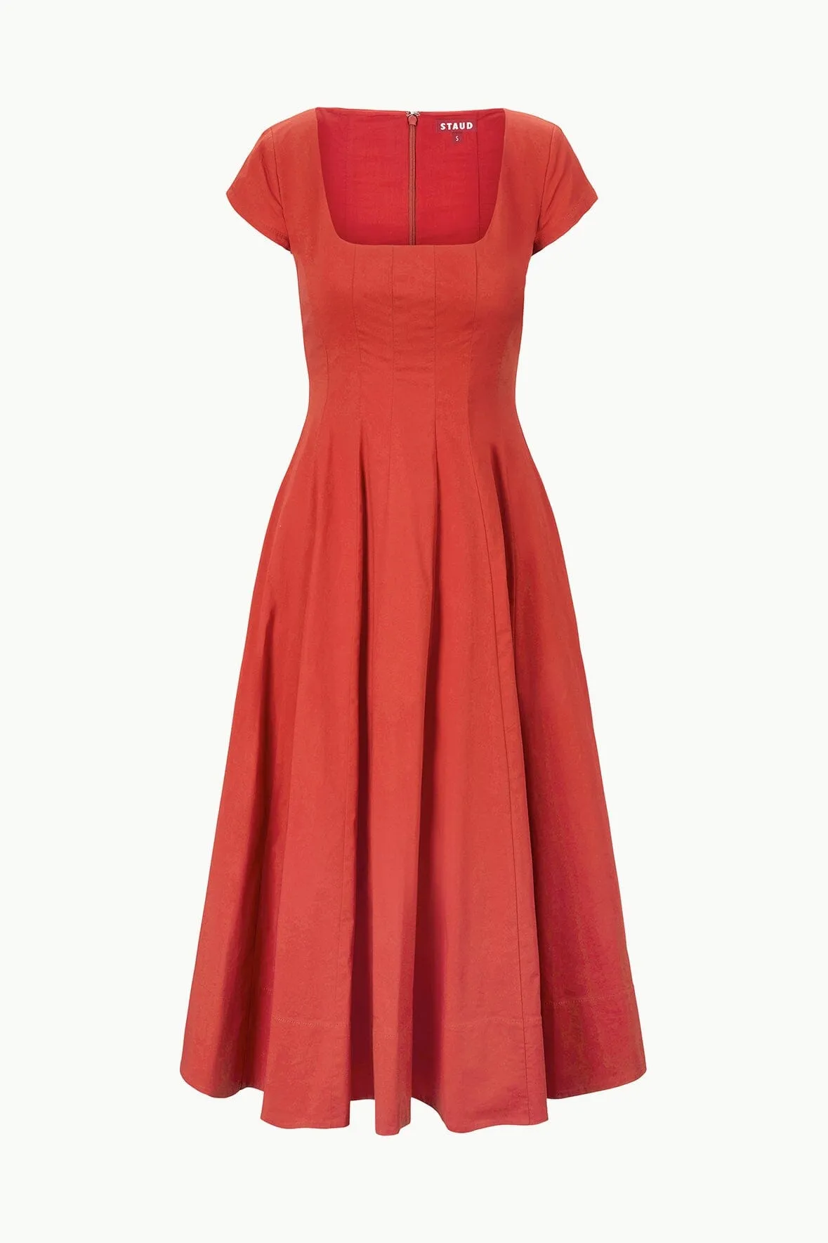 SHORT SLEEVE WELLS DRESS | RUST sold by STAUD product image thumbnail 5