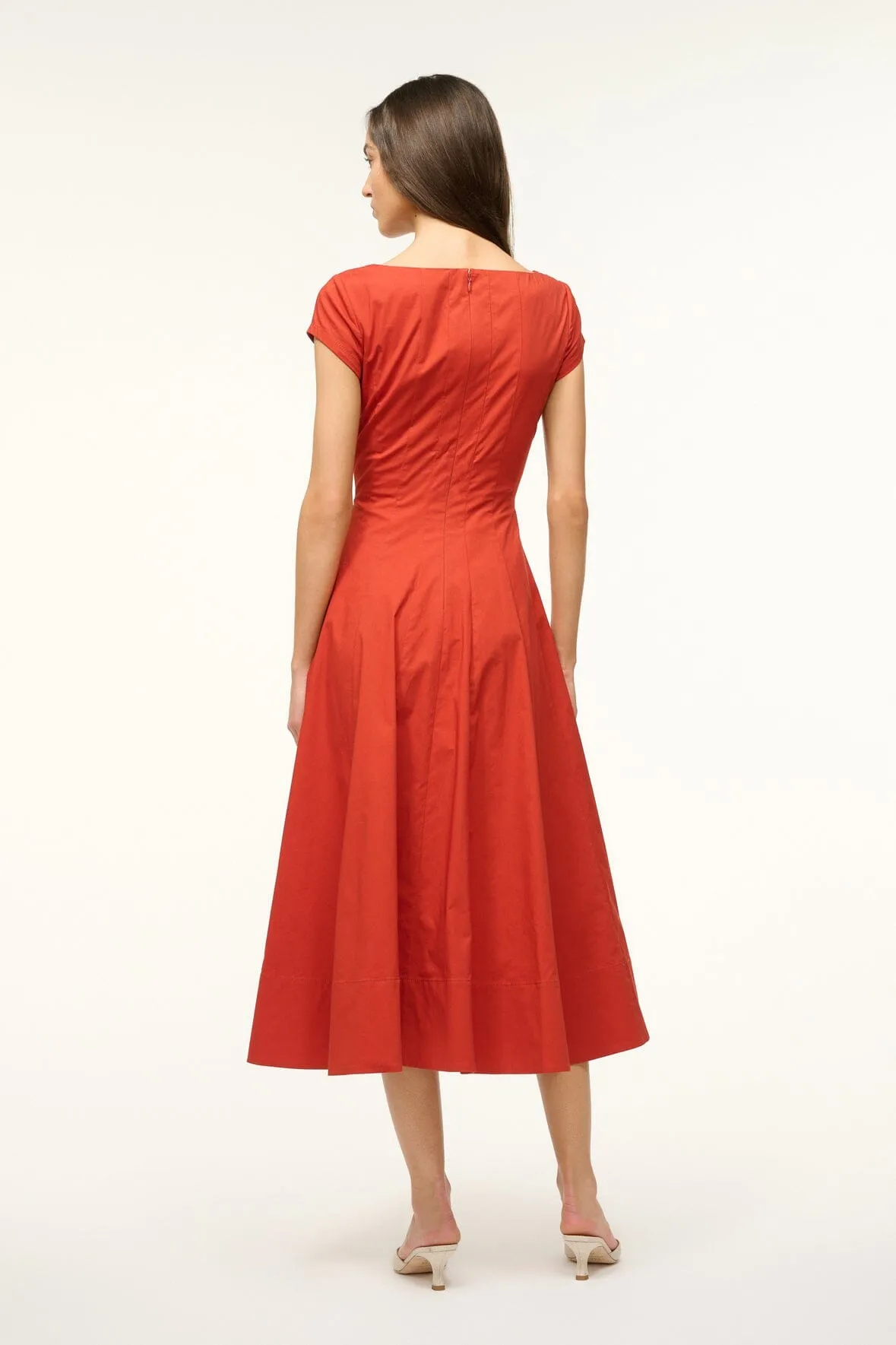SHORT SLEEVE WELLS DRESS | RUST sold by STAUD product image thumbnail 4