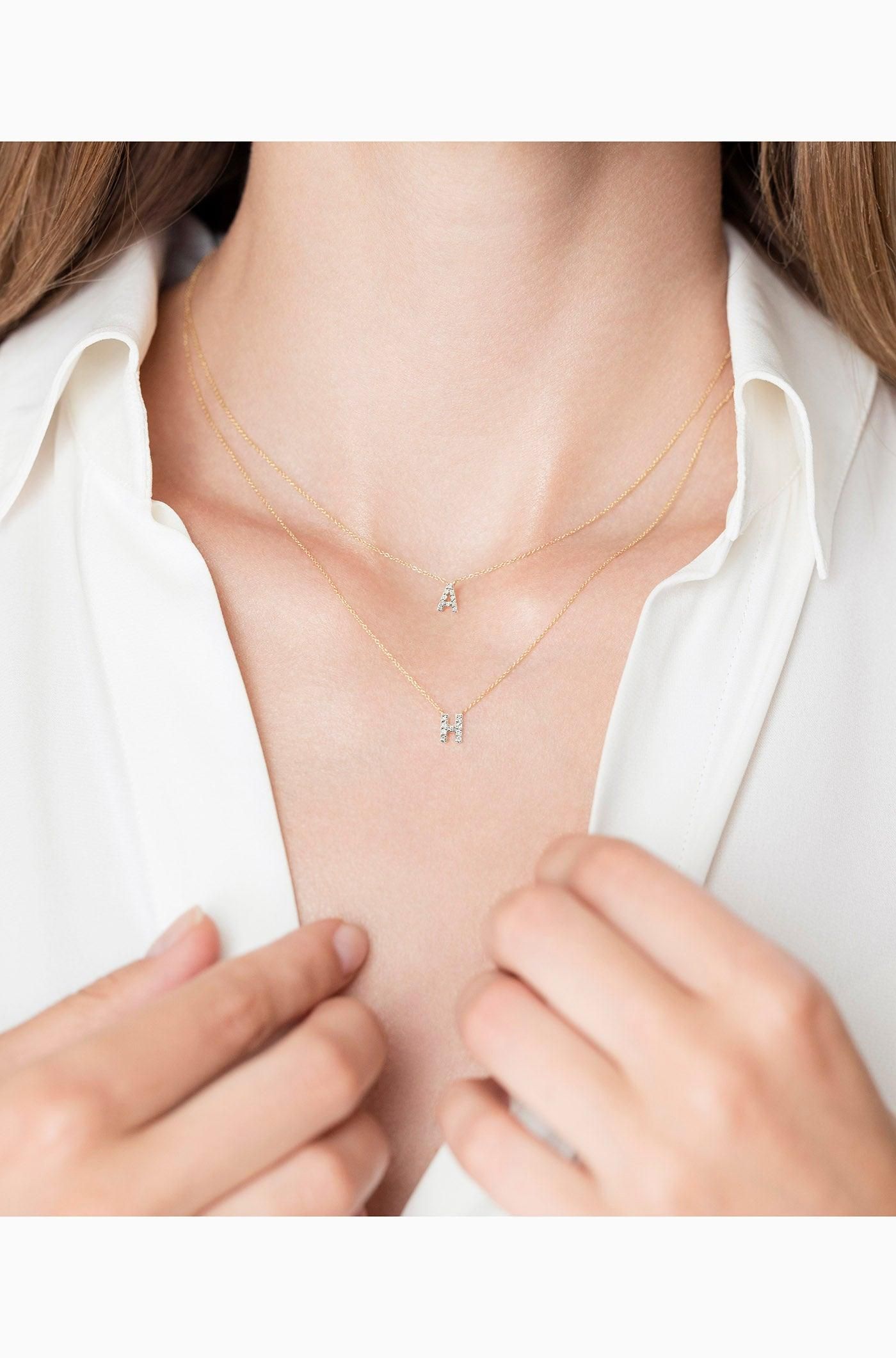 » Covet 14kt Diamond Pavé Initial Letter Gold Necklace (50% off) sold by Stella & Dot