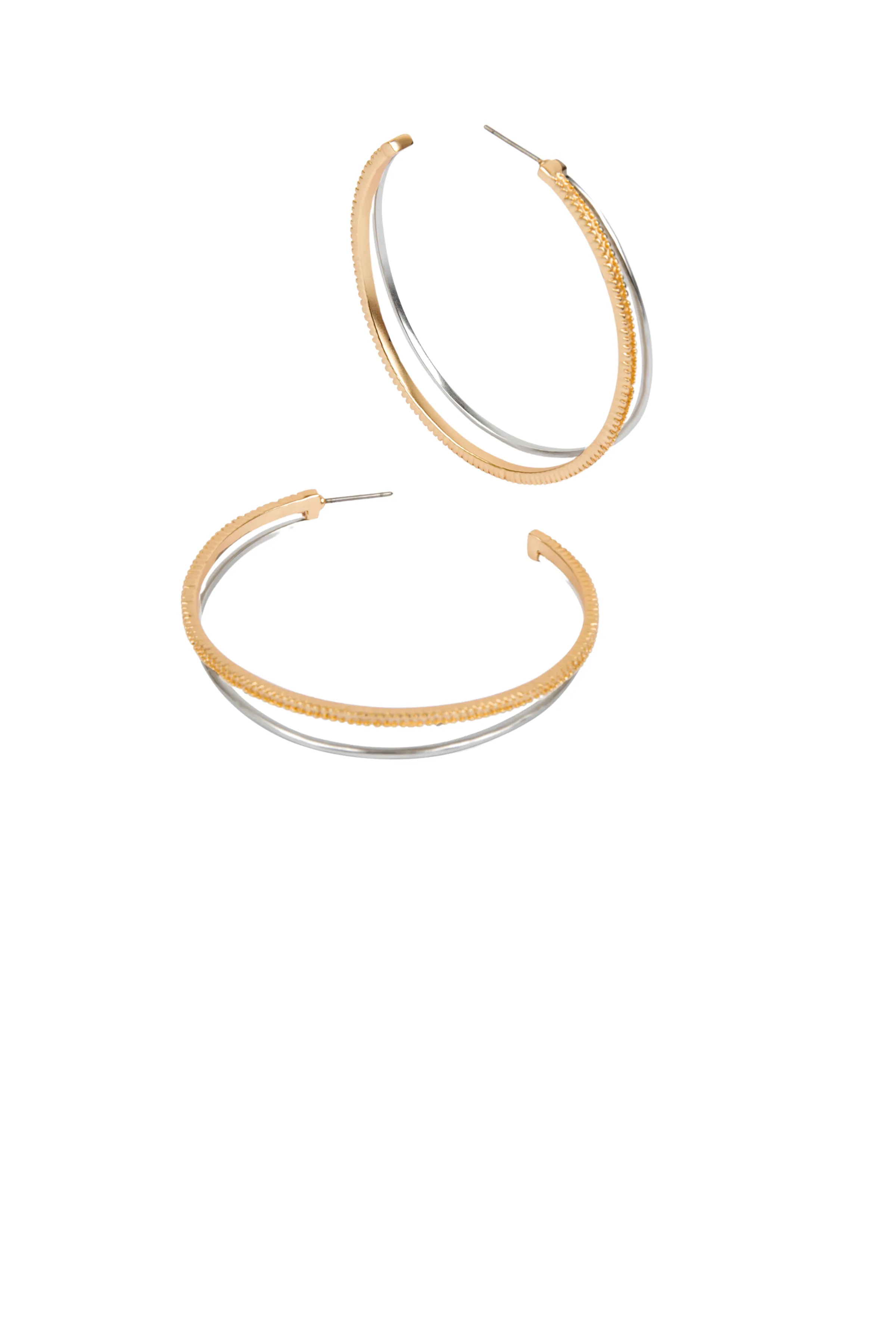 Mixed Metal Hoop Earrings sold by Stella & Dot