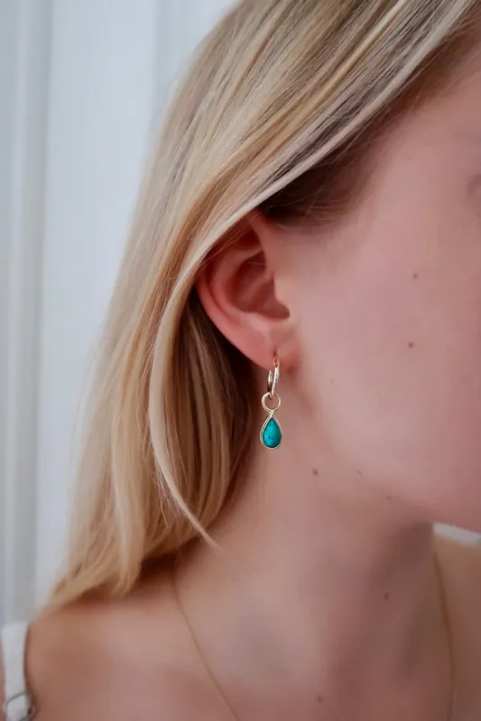 Turquoise Drop Hoop Earrings sold by Stella & Dot