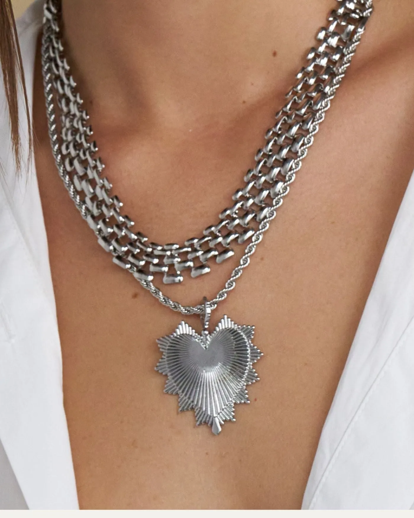 Tatum Silver Vintage Heart Charm sold by Stella & Dot product image thumbnail 2