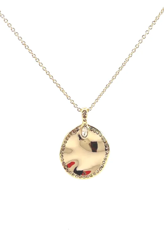 Hammered Metal and Pave Charm Necklace sold by Stella & Dot