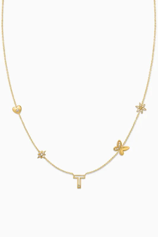 Covet 10kt Gold & Diamond Custom 5-Charm Necklace sold by Stella & Dot
