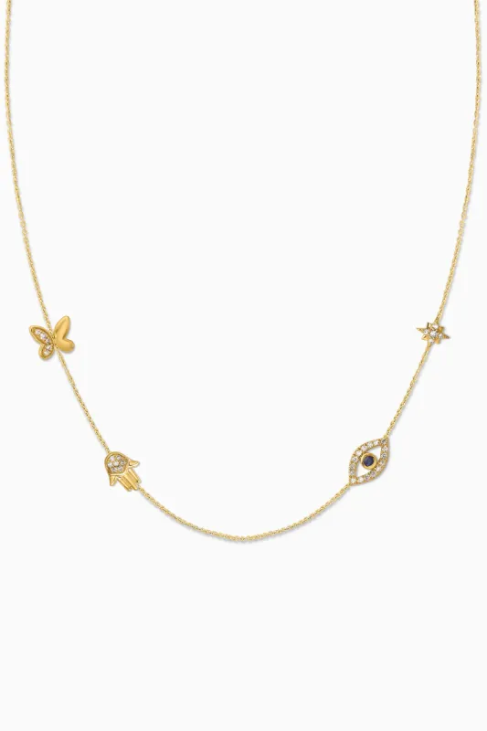 Covet 10kt  Gold & Diamond Custom 4-Charm Necklace sold by Stella & Dot
