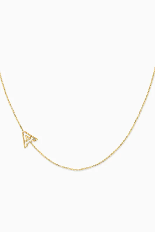 Covet 10kt Gold & Diamond Off Center Initial Necklace sold by Stella & Dot