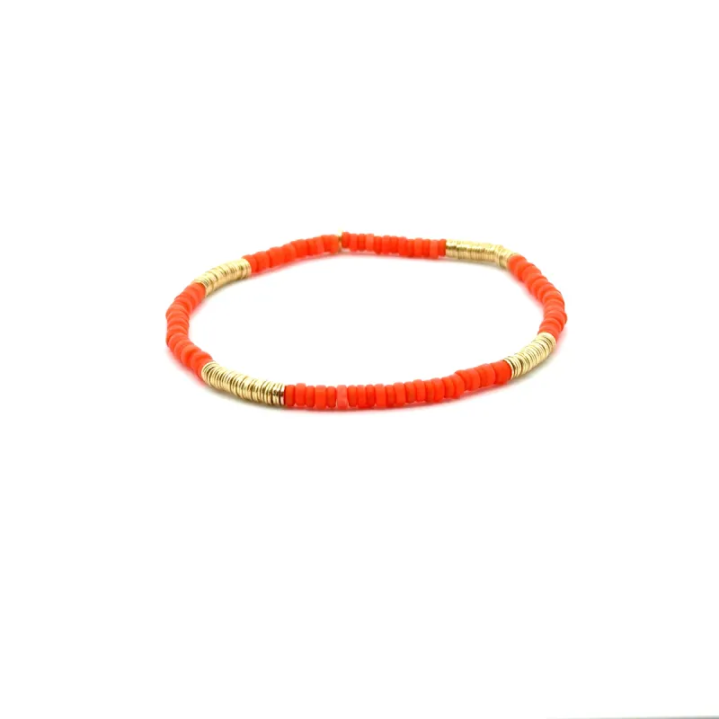 Gemstone Beaded Stretch Bracelet Coral sold by Stella & Dot
