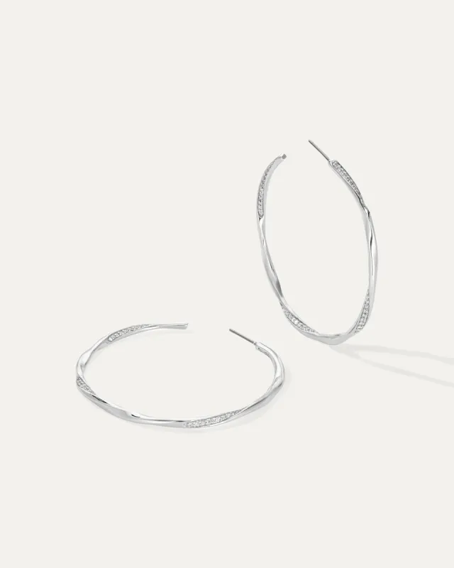 Twist Pavé Hoops | Silver sold by Stella & Dot